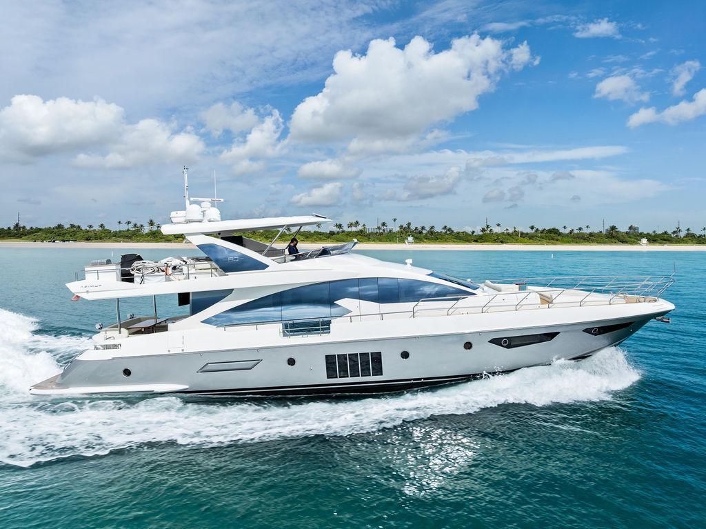 The S80 luxury yacht cruising at the DC Wharf